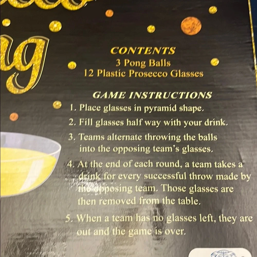 Prosecco Pong Party Game Set - Gold and Pink